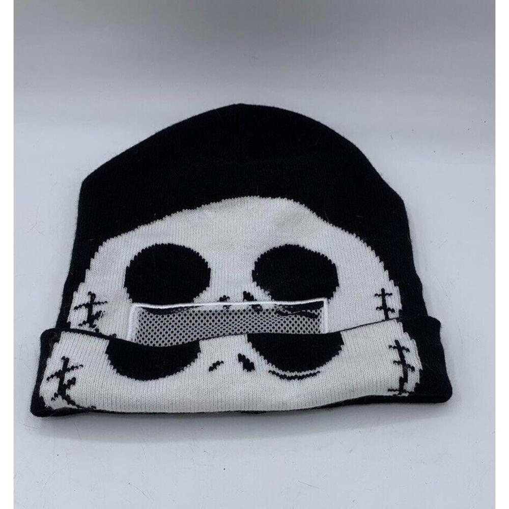 Jack Skellington The Nightmare Before Christmas Black And White Beanie Pull-down